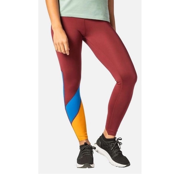 Cotopaxi Women’s Mariposa Colorblock 7/8 Leggings Port Maroon Size Small - Picture 2 of 10